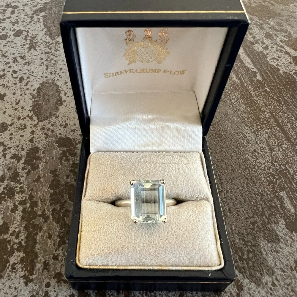 14kt White Gold Aquamarine Ring with Clear 5 carat Stone
Stamped 14kt - Picture 3 of 12